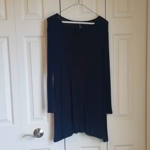 Forever 21 black ribbed swing dress, S